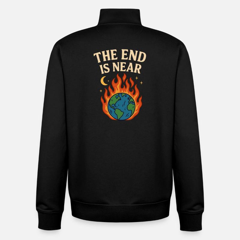 La fin approche - Sweat zippé unisexe en coton bio Stanley/Stella - noir