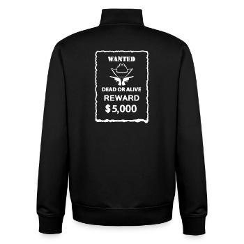 WANTED - Unisex Organic Zip Sweatshirt von Stanley/Stella - Schwarz - Hinten - AI Model Male 185 light (185cm)