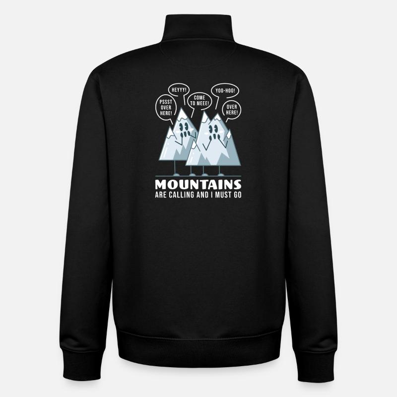 Berge rufen Abenteuer - Unisex Organic Zip Sweatshirt von Stanley/Stella - Schwarz
