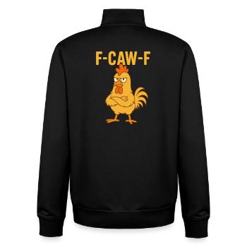 F-CAW-F Funny Chicken - Unisex Organic Zip Sweatshirt by Stanley/Stella - black - Back - AI Model Male 185 light (185cm)