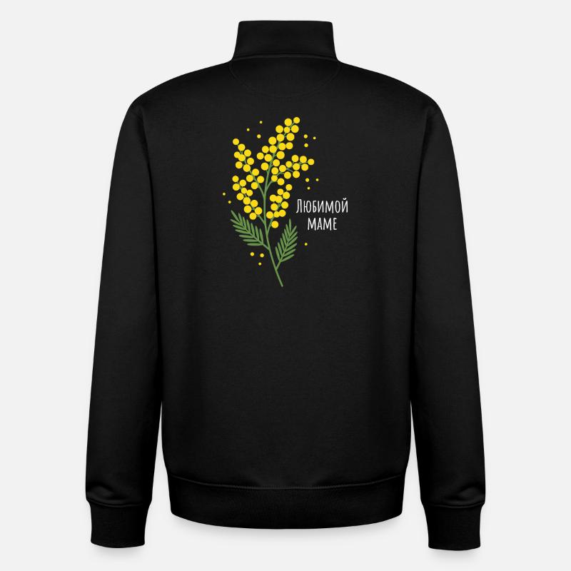 Chère Maman Fleurs - Sweat zippé unisexe en coton bio Stanley/Stella - noir