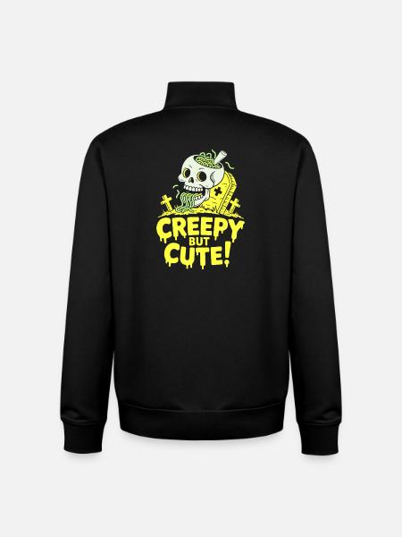 Creepy but Cute Skull Glow - Unisex Organic Zip Sweatshirt by Stanley/Stella - black
