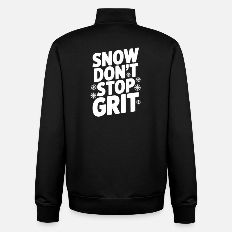 Snow Don’t Stop Grit - Unisex Organic Zip Sweatshirt by Stanley/Stella - black