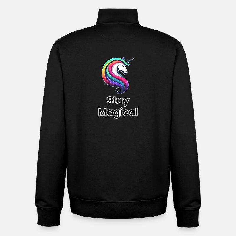 Einhorn Regenbogen – Stay Magical - Unisex Organic Zip Sweatshirt von Stanley/Stella - Schwarz