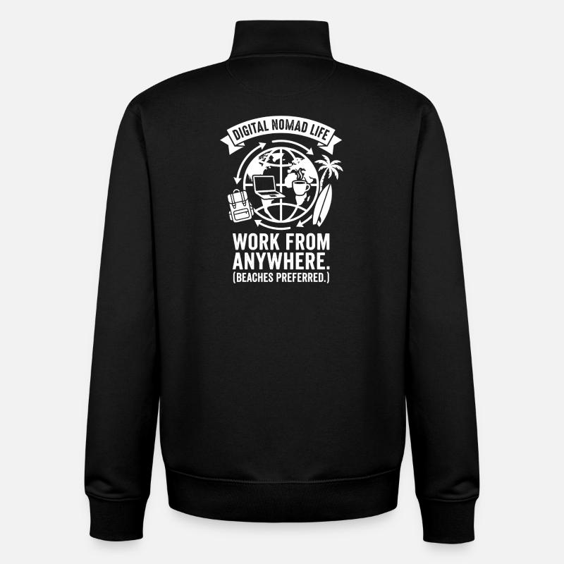 Work Anywhere - Unisex Organic Zip Sweatshirt by Stanley/Stella - black