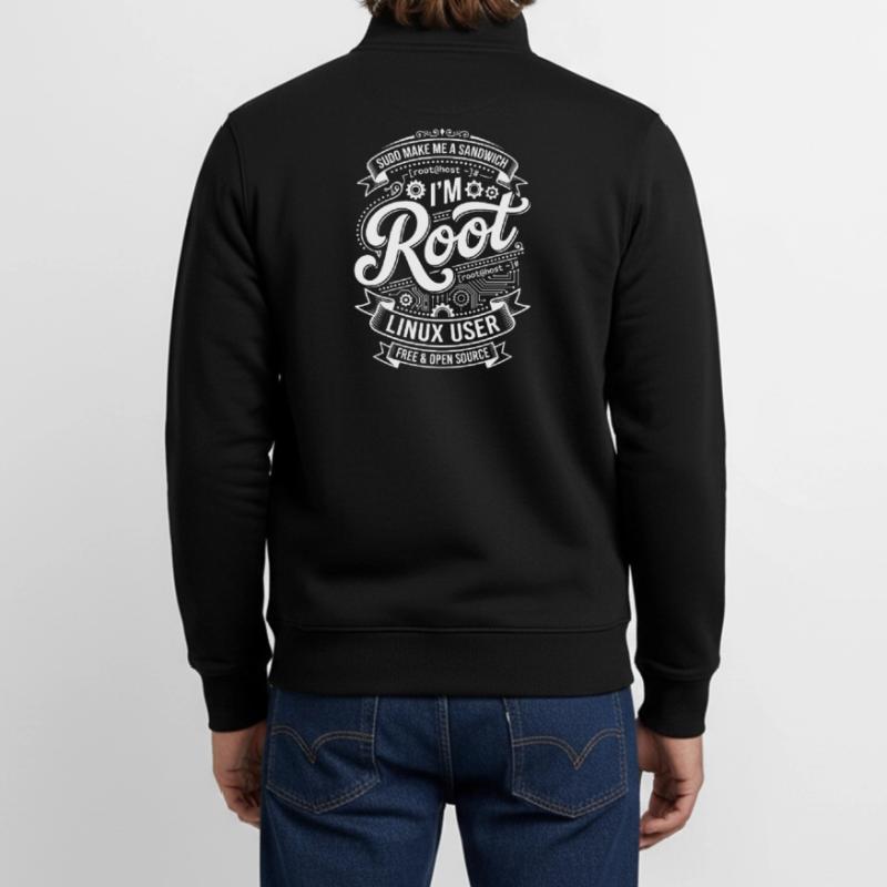 I'm Root – Linux User Unisex Organic Zip Sweatshirt by Stanley/Stella
