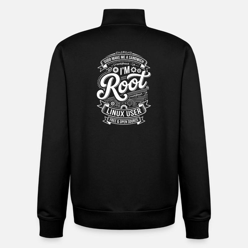 I'm Root – Linux User - Unisex Organic Zip Sweatshirt by Stanley/Stella - black