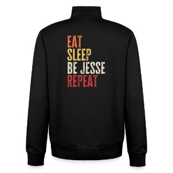 Iss, schlaf, sei Jesse, wiederhole Retro-Name - Unisex Organic Zip Sweatshirt von Stanley/Stella - Schwarz - Hinten - AI Model Male 185 light (185cm)