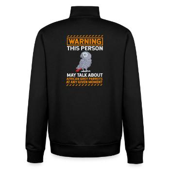 Papagei Grau - Unisex Organic Zip Sweatshirt von Stanley/Stella - Schwarz - Hinten - AI Model Male 185 light (185cm)