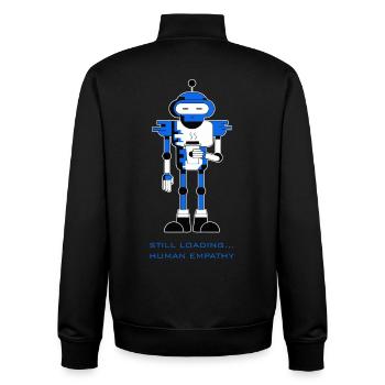 Lädt noch... Menschliche Empathie - Unisex Organic Zip Sweatshirt von Stanley/Stella - Schwarz - Hinten - AI Model Male 185 light (185cm)