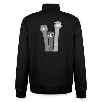 Nandu, ostrich head, emu, ostrich - Unisex Organic Zip Sweatshirt by Stanley/Stella - black - Back - AI Model Male 185 light (185cm)