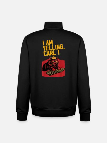 I scream, Carl! – Funny cat design - Unisex Organic Zip Sweatshirt by Stanley/Stella - black