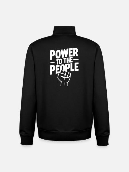 Pouvoir au peuple - Sweat zippé unisexe en coton bio Stanley/Stella - noir