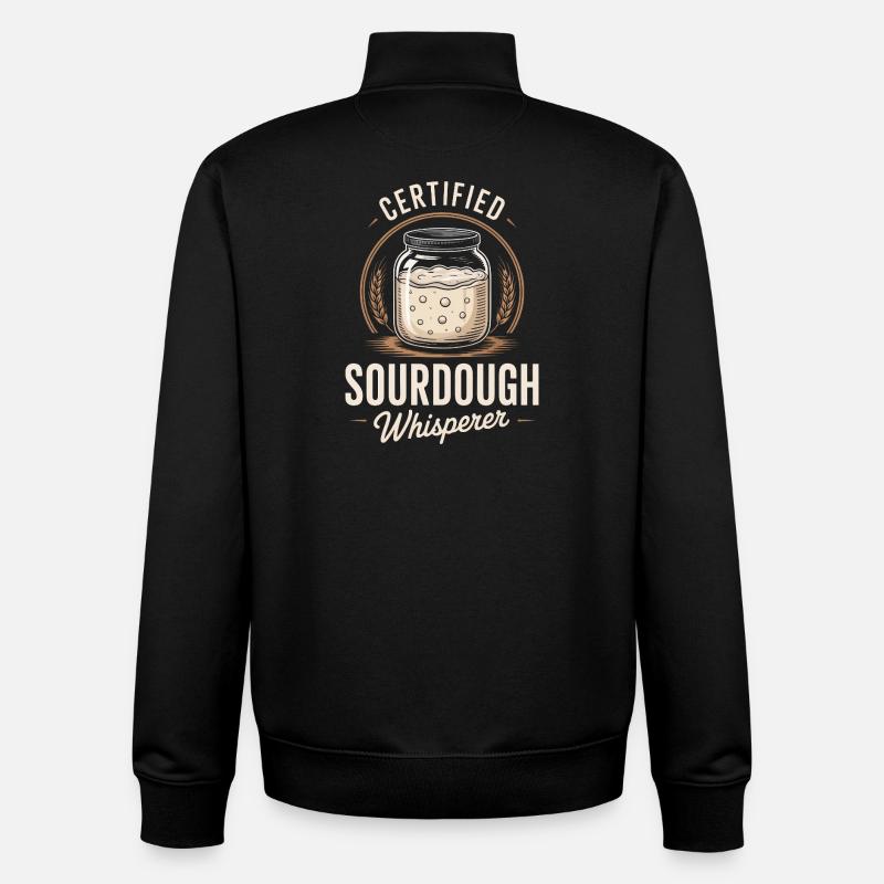 Chuchoteur certifié de levain - Sweat zippé unisexe en coton bio Stanley/Stella - noir