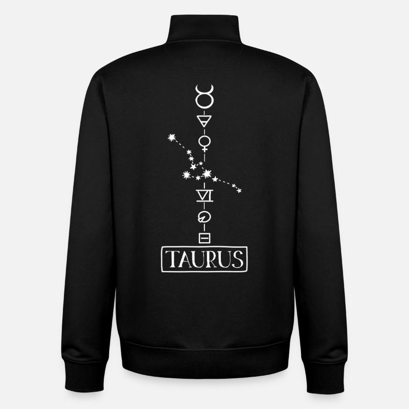 Taurus - Taurus Zodiac - white - Unisex Organic Zip Sweatshirt by Stanley/Stella - black