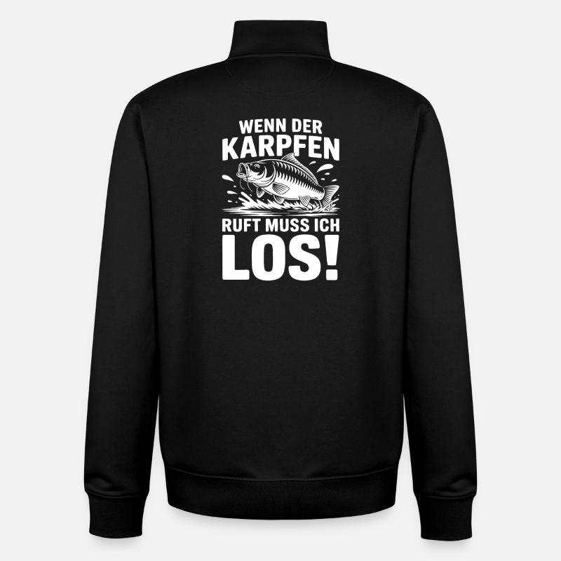 Karpfenruf: Los Geht's - Unisex Organic Zip Sweatshirt von Stanley/Stella - Schwarz