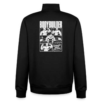 Bodybuilder Training Comic Stolz - Unisex Organic Zip Sweatshirt von Stanley/Stella - Schwarz - Hinten - AI Model Male 185 light (185cm)