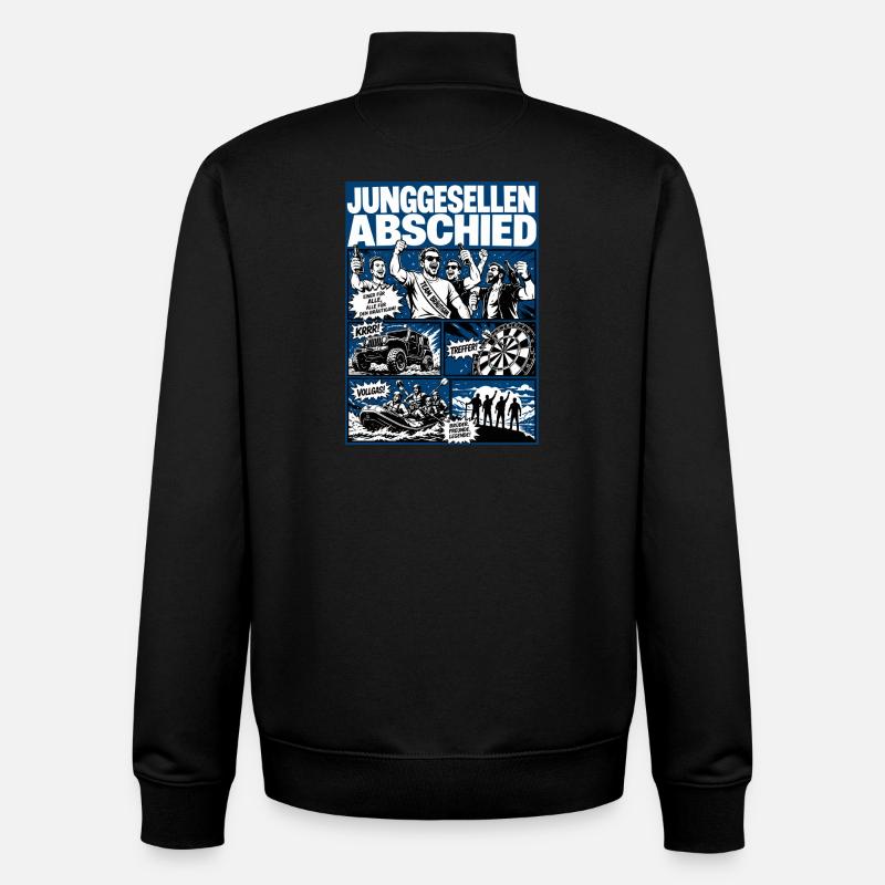 Junggesellenabschied Abenteuer Crew - Unisex Organic Zip Sweatshirt von Stanley/Stella - Schwarz
