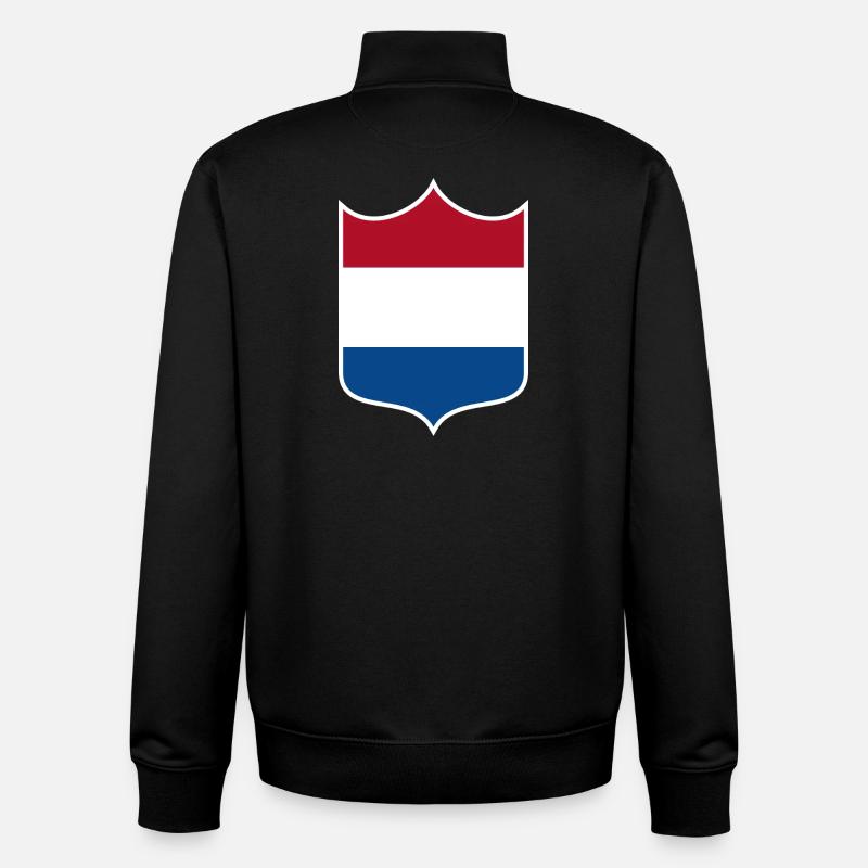Pays-Bas - Sweat zippé unisexe en coton bio Stanley/Stella - noir