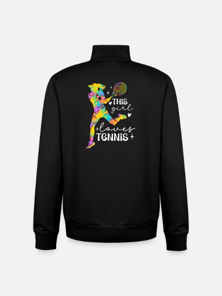 Dieses Mädchen liebt Tennis Splash - Unisex Organic Zip Sweatshirt von Stanley/Stella - Schwarz