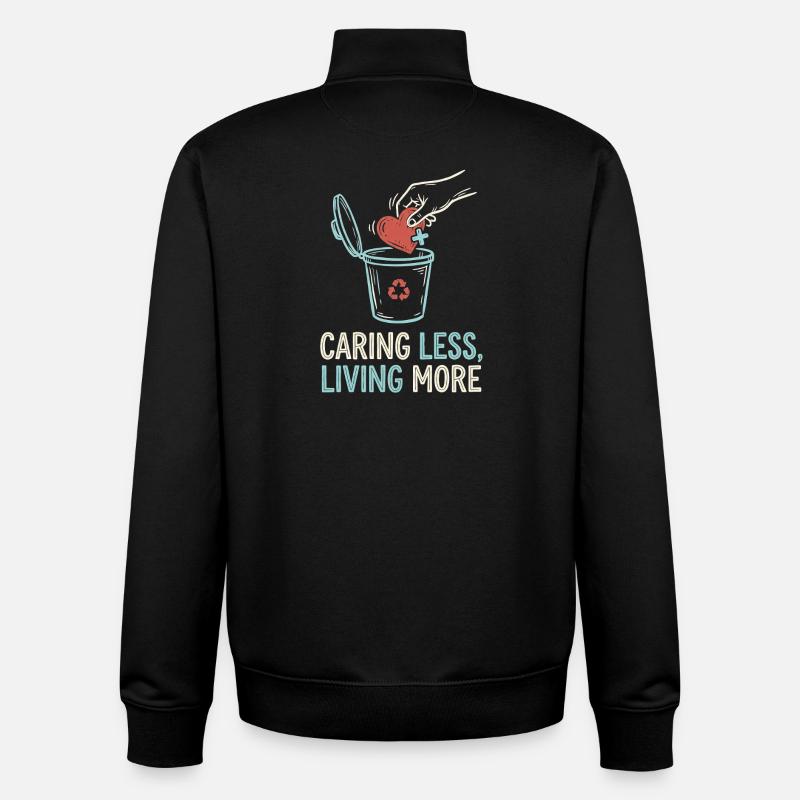 Vivre plus - Sweat zippé unisexe en coton bio Stanley/Stella - noir
