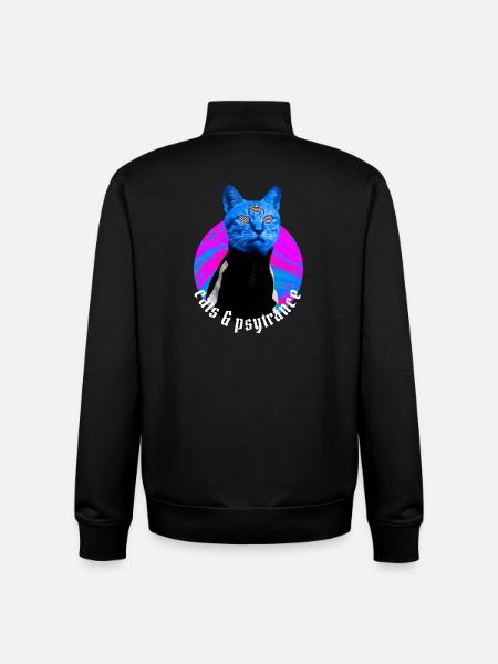 Cats & Psytrance - Rave outfit Psy trance - Unisex Organic Zip Sweatshirt by Stanley/Stella - black