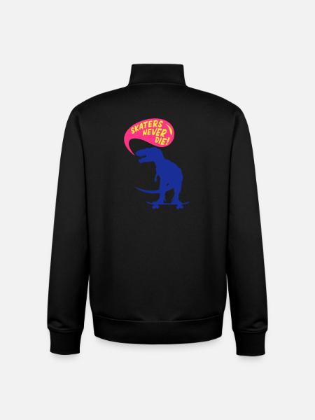 t-rex skater - Sweat zippé unisexe en coton bio Stanley/Stella - noir