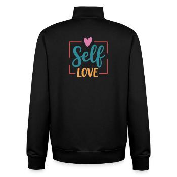 Self Love - Unisex Organic Zip Sweatshirt by Stanley/Stella - black - Back - AI Model Male 185 light (185cm)