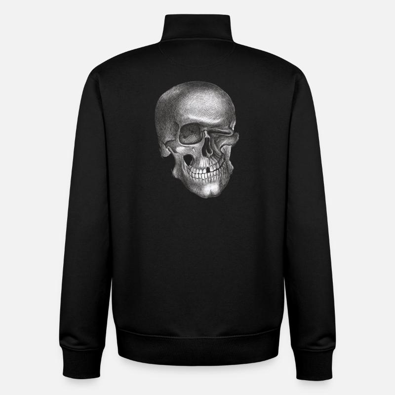 Crâne clin d’œil - Crâne - Sweat zippé unisexe en coton bio Stanley/Stella - noir