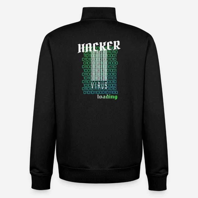 Anonymous, hacker - Unisex Organic Zip Sweatshirt by Stanley/Stella - black