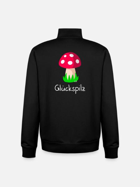 Glückspilz - Unisex Organic Zip Sweatshirt von Stanley/Stella - Schwarz