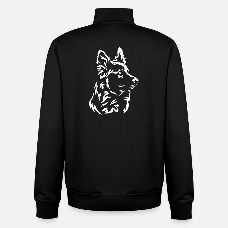 Harzer Fuchs Head « Black Edition » - Sweat zippé unisexe en coton bio Stanley/Stella - noir