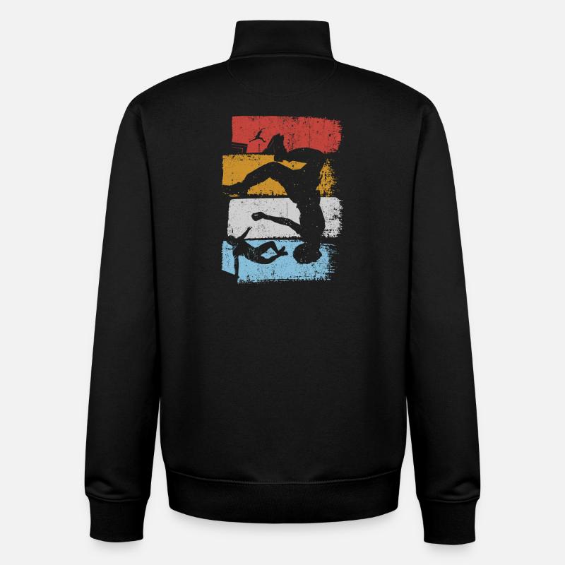 Stripes Sunset Diver Silhouette - Unisex Organic Zip Sweatshirt von Stanley/Stella - Schwarz