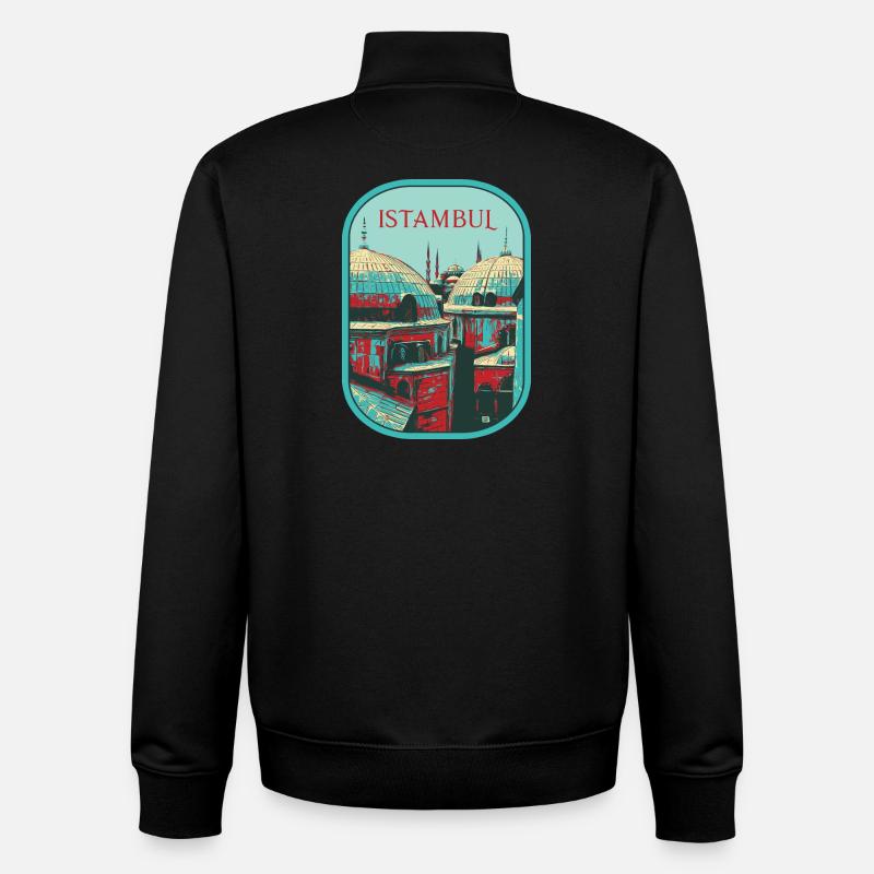 Majesté d'Istanbul: Mosquée sublime - Sweat zippé unisexe en coton bio Stanley/Stella - noir