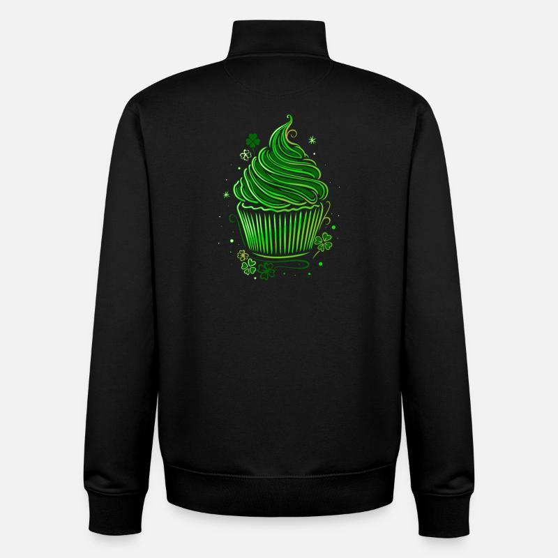 St Patricks Day Cupcake Muffin - Unisex Organic Zip Sweatshirt von Stanley/Stella - Schwarz