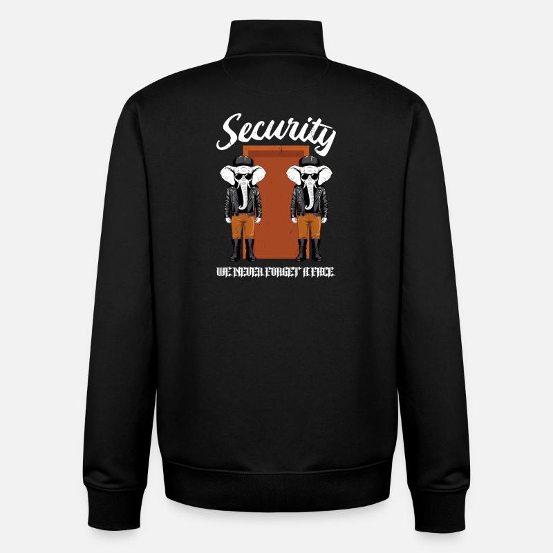 Security Elefanten - Unisex Organic Zip Sweatshirt von Stanley/Stella - Schwarz