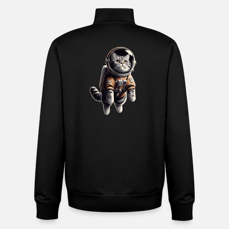 Astronaut BKH getigert Geschenk - Unisex Organic Zip Sweatshirt von Stanley/Stella - Schwarz