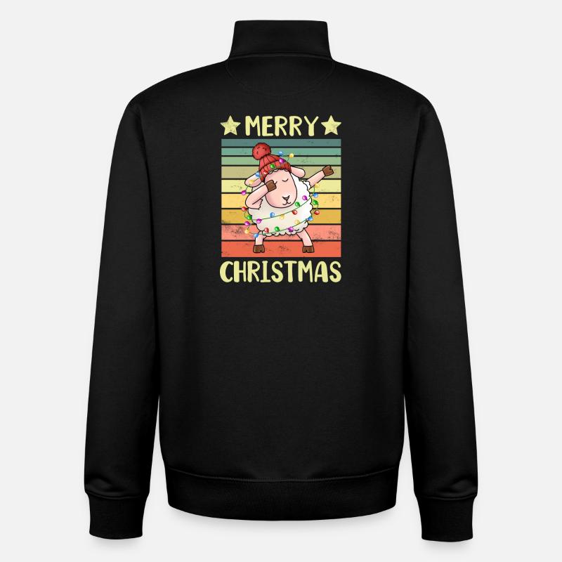 Frohe Weihnachten Schaf - Unisex Organic Zip Sweatshirt von Stanley/Stella - Schwarz