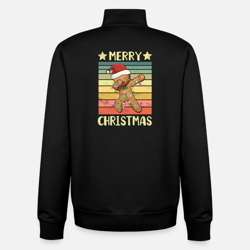 Frohe Weihnachten Lebkuchenmann - Unisex Organic Zip Sweatshirt von Stanley/Stella - Schwarz