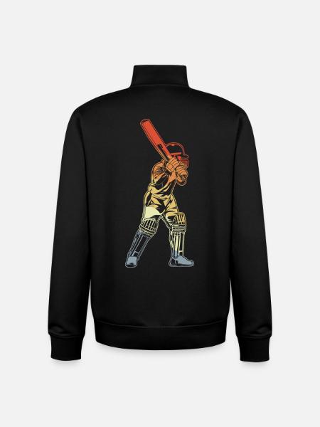 Retro Cricket Batter - Unisex Organic Zip Sweatshirt von Stanley/Stella - Schwarz