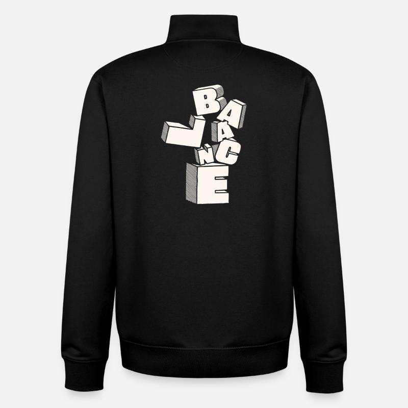 Équilibre en lettres 3D - Sweat zippé unisexe en coton bio Stanley/Stella - noir