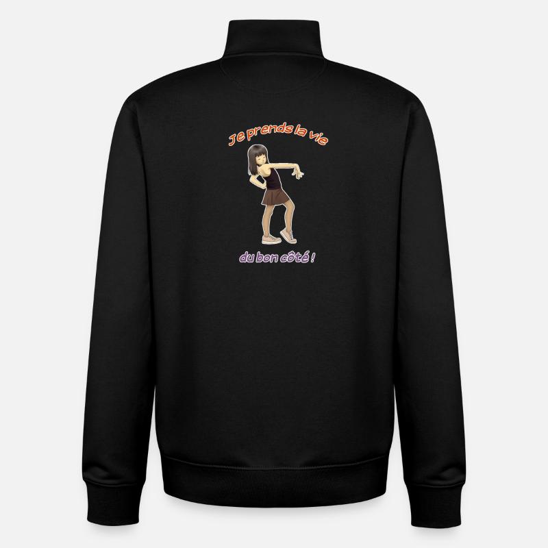 Das Leben auf der positiven Seite - Unisex Organic Zip Sweatshirt von Stanley/Stella - Schwarz