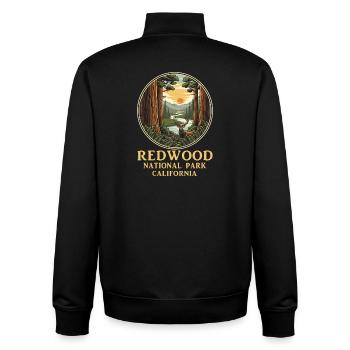 Redwood National Park T-Shirt California Nature - Unisex Organic Zip Sweatshirt by Stanley/Stella - black - Back - AI Model Male 185 light (185cm)