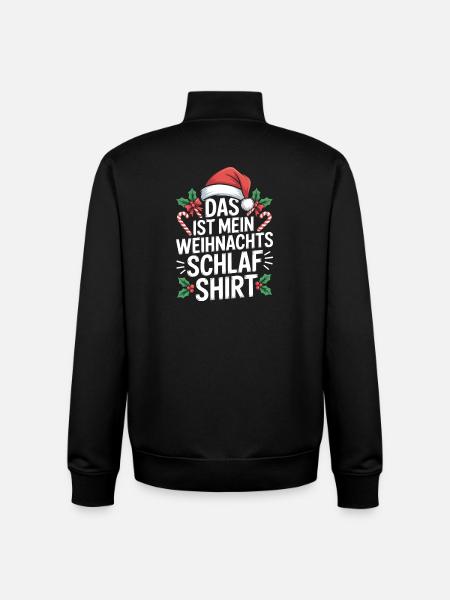 This is my Christmas sleep shirt - Unisex Organic Zip Sweatshirt by Stanley/Stella - black