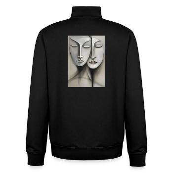 Gesichter, faces - Unisex Organic Zip Sweatshirt von Stanley/Stella - Schwarz - Hinten - AI Model Male 185 light (185cm)