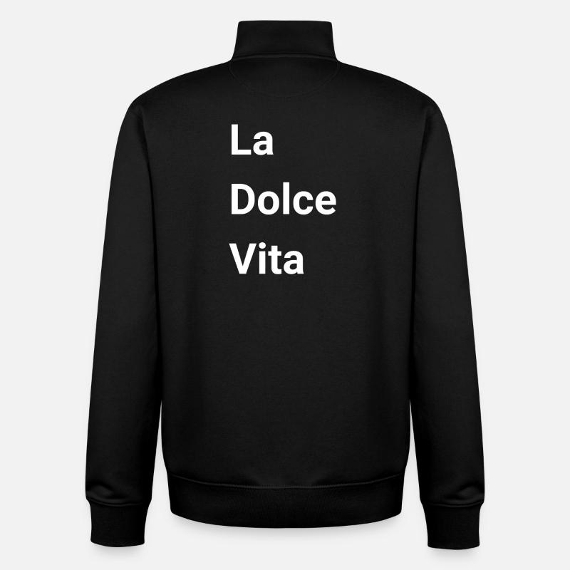 La Dolce Vita - Sweat zippé unisexe en coton bio Stanley/Stella - noir