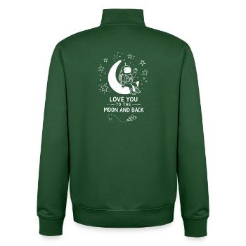 I Love You To The Moon And Back Doodle - Unisex Organic Zip Sweatshirt by Stanley/Stella - bottle green - Back - AI Model Male 185 dark (185cm)