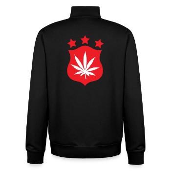 Cannabis - Weed - Legalize - Sweat zippé unisexe en coton bio Stanley/Stella - noir - Dos - AI Model Male 185 light (185cm)