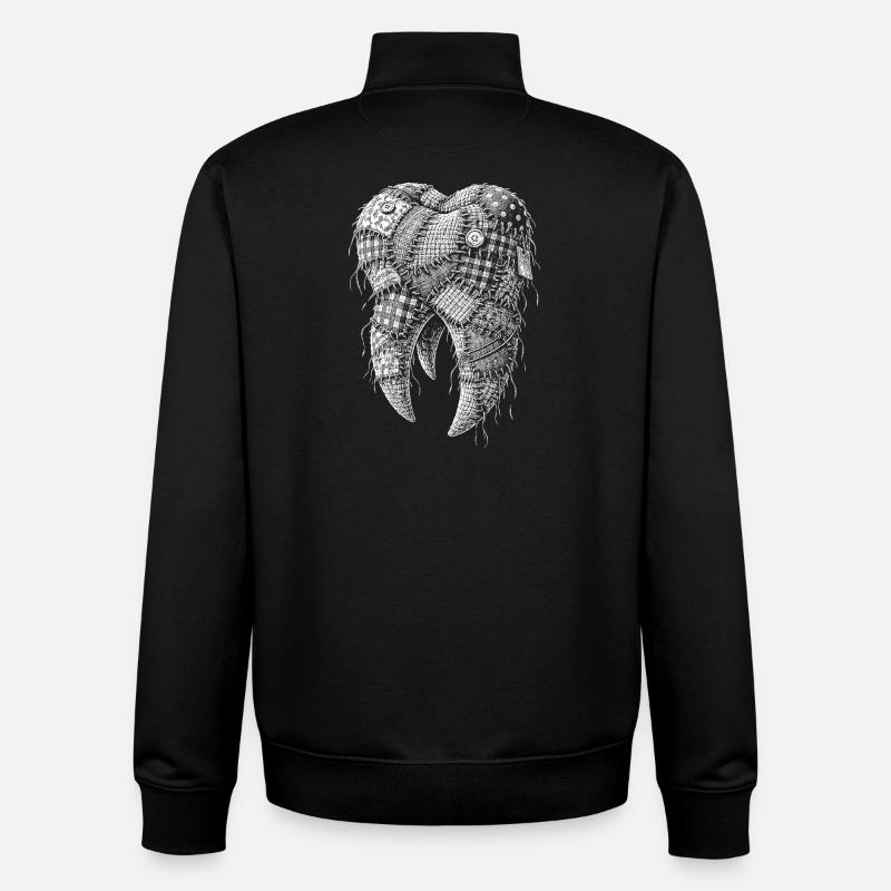tooth - Unisex Organic Zip Sweatshirt by Stanley/Stella - black