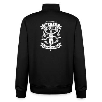 Rum Marathon Finisher - Unisex Organic Zip Sweatshirt von Stanley/Stella - Schwarz - Hinten - AI Model Male 185 light (185cm)
